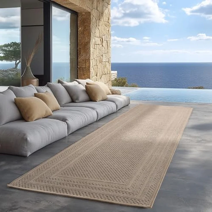 Carpettex Outdoorteppich Boho Design, Läufer, Höhe: 5 mm, Outdoor Teppich Wetterfest Modern Design Wohnzimmer Küchen Terrasse – Bild 1