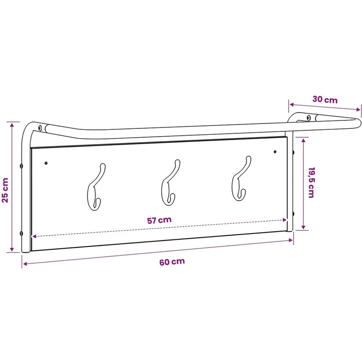 vidaXL Garderobenständer 60 x 30 x 25 cm Artisan-Eiche Holzwerkstoff 8014087 – Bild 6