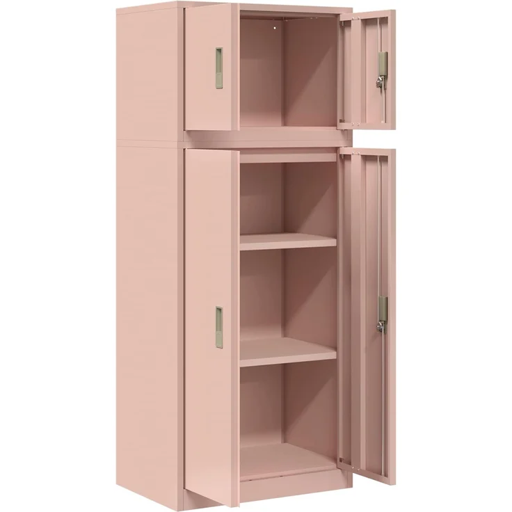 vidaXL Aufbewahrungsschrank 2 stk. Rosa 60 x 40 x 145 cm Stahl 3438694 – Bild 7