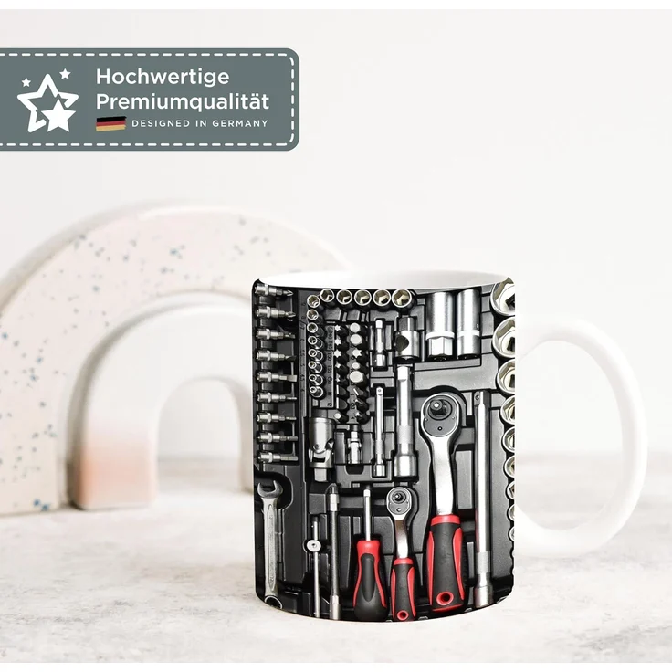 MoonWorks Tasse Kaffee-Tasse Bedruckt Werrkzeug Fotoprint Toolbox Geschenk für Männer, Keramik – Bild 4