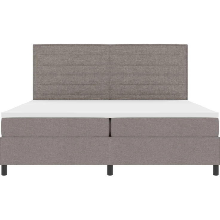 vidaXL Boxspringbett mit LED-Lichtleisten Taupe 200 x 200 cm Stoff 3342820 – Bild 4