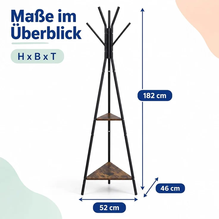 Relaxdays Garderobenständer 6 Haken – Bild 5