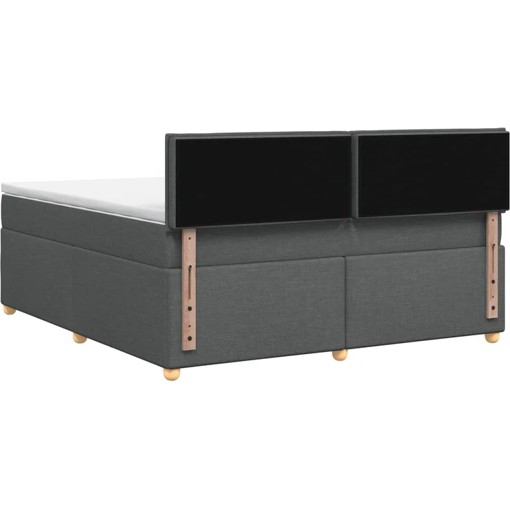 vidaXL Boxspringbett mit Matratze Dunkelgrau 180 x 200 cm Stoff 3451008 – Bild 8
