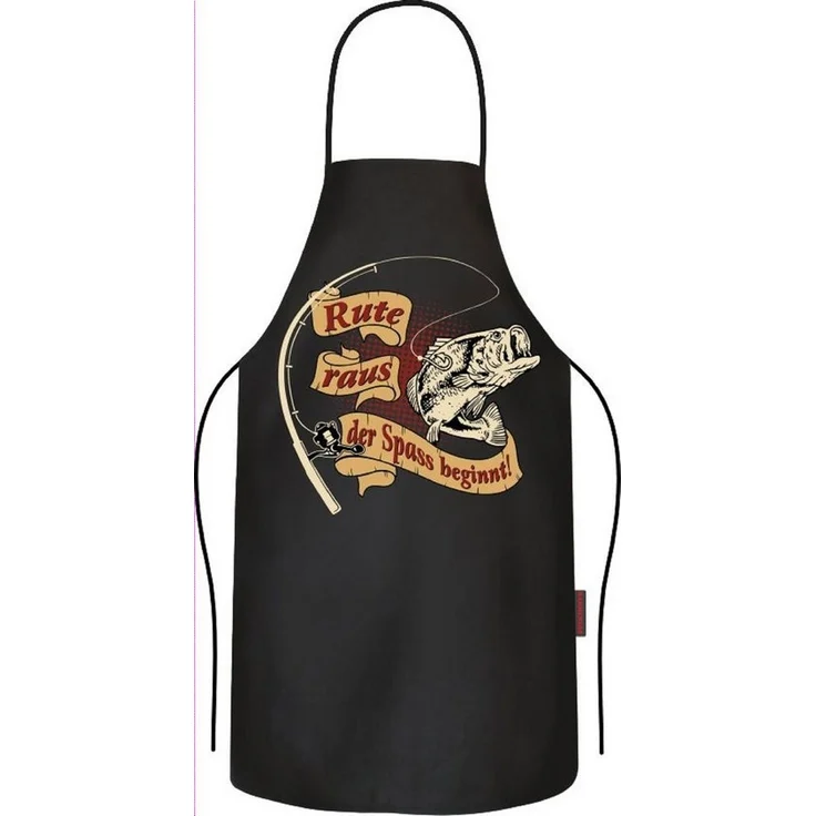 RAHMENLOS® Grillschürze Küchenschürze als Geschenk für Angler - Rute raus, der Spass beginnt – Bild 1