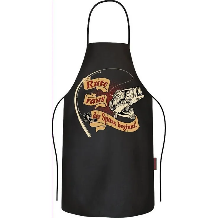 RAHMENLOS® Grillschürze Küchenschürze als Geschenk für Angler - Rute raus, der Spass beginnt