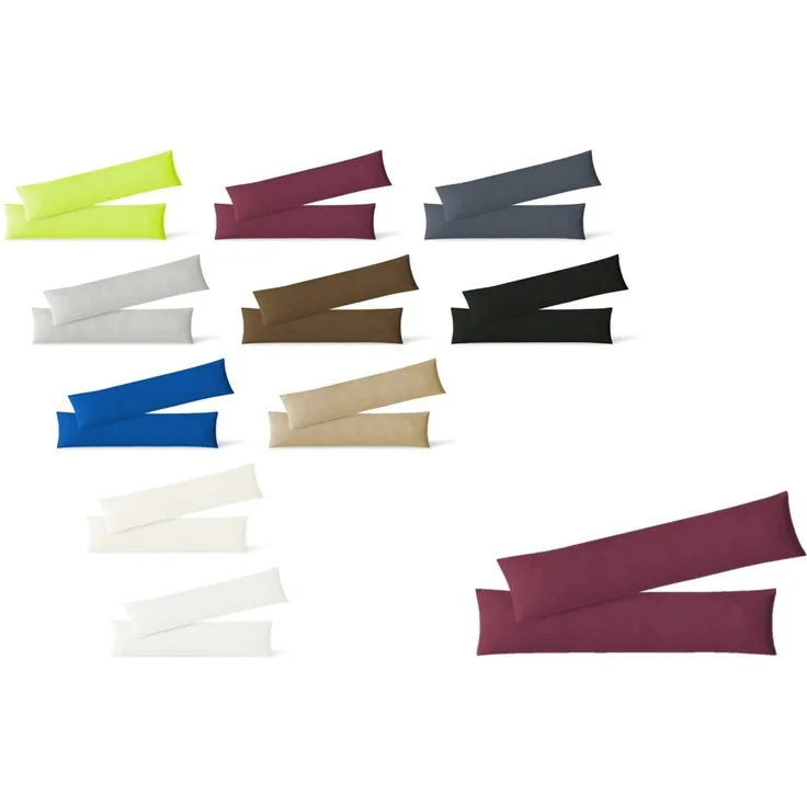 Jersey Kissenbezug, 2er Set, Baumwolle, Bordeaux, 40x145 cm