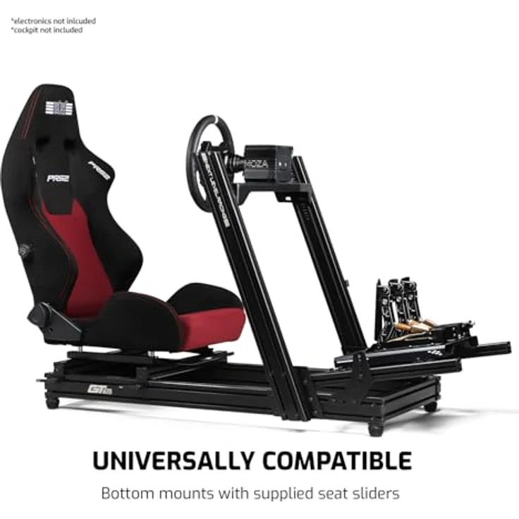 Next Level Racing PRS2 Elite Reclining Seat, Sim Racing Sitz mit verstellbarer Lendenwirbelstütze, Schwarz/Rot, bis zu 150 kg, atmungsaktives Mesh – Bild 6