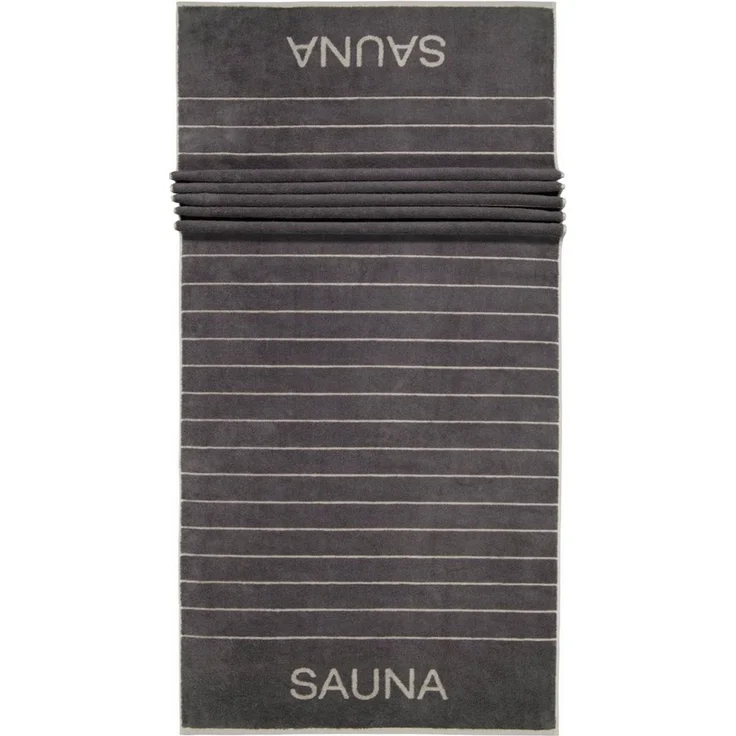 CAWÖ Saunatuch - C Balance, 80x200 cm, Walkfrottier, Baumwolle, Streifen Anthrazit – Bild 1