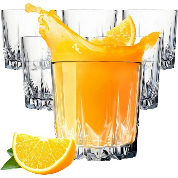 KONZEPT Gläser-Set Wassergläser Trinkgläser Set, Widerstandsfähiges Glas, 12-tlg, 6/12Set, 300ml, für Saft, Wasser, Cocktails, Gin Tonic, kalte Getränke – Bild 5