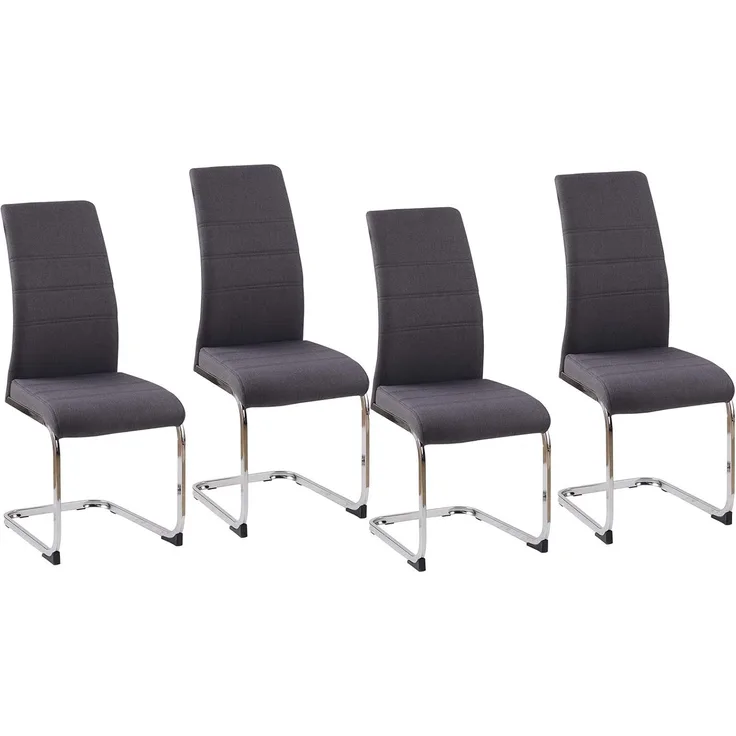 HTI-Line Freischwinger Schwingstuhl SallyC Grau 4er (Set, 4 St), Freischwinger Esszimmerstuhl