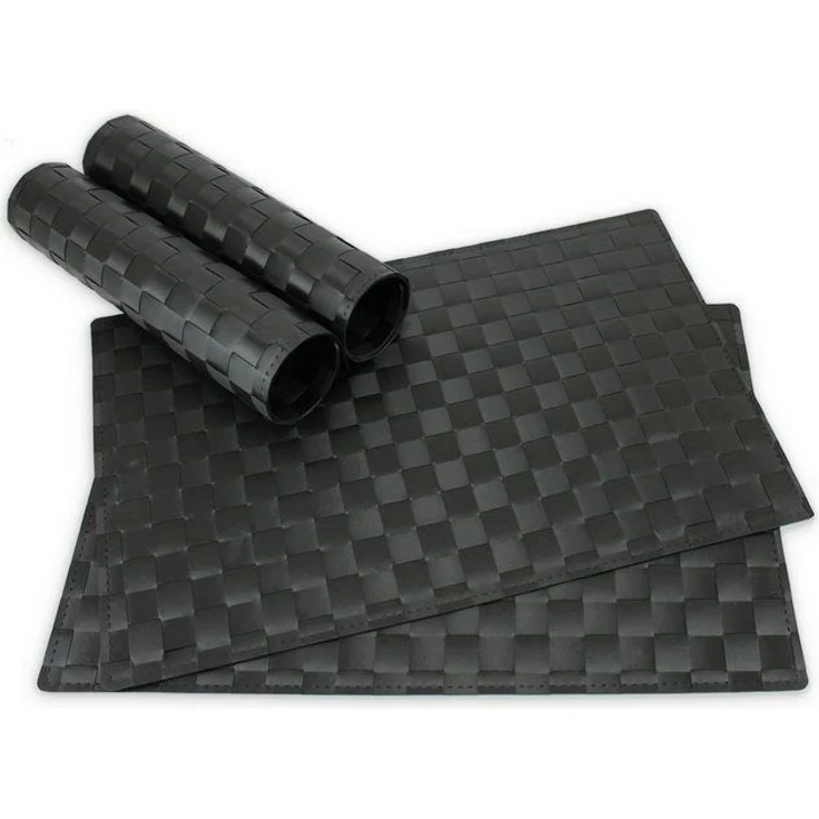 matches21 HOME & HOBBY Platzset Tischsets MODERN 4er Set Schwarz als Tischuntersetzer, (4-St), Abwaschbare Platzsets als Tischunterlagen für Ess-Tisch Tisch-Deko – Bild 4
