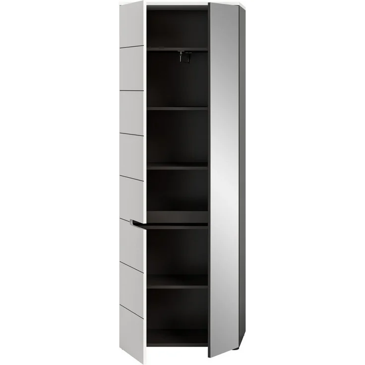 Home affaire Garderobenschrank REHAT, TOPSELLER!, Höhe 190cm, 2 Türen, 6 Fächer, 1 Kleiderstange (1-St, in verschiedenen Farben erhältlich) Garderobe, Flurschrank, Dielenschrank, Kleiderschrank, Garderobenmöbel – Bild 2