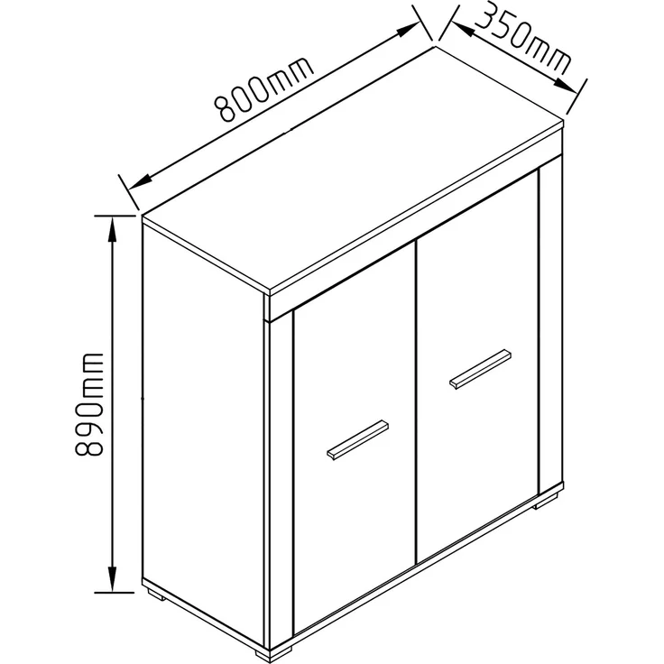 VCM Kommode & Sideboard Usilo 919850 Anthrazit / Honig-Eiche H. 89 x B. 80 x T. 35 cm – Bild 4