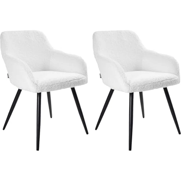 Esszimmerstuhl 2er Set CASMALIA Bouclé Cremeweiß – Bild 4