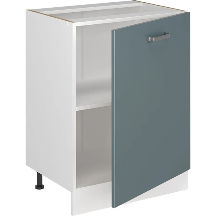 Küchenunterschrank R-Line Blau-Grau/Weiß 60 cm mit 1 Tür Arbeitsplatte Anthrazit Vicco – Bild 3