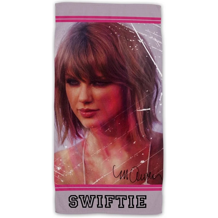 Jerry Fabrics Strandtuch Swiftie Baumwolle Frottee Badetuch mit Premium Druck, 70x140 cm – Bild 1