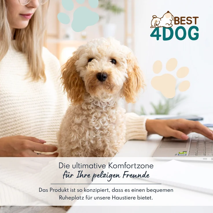 FDM FIFI wasserdichtes Hundebett 70x100x5 cm Polyurethanschaum mit waschbarem Bezug Grau/Silber – Bild 4