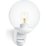 Steinel Außenwandleuchte L 585 S weiß, 180°-Bewegungsmelder, E27-Fassung, max. 60 W, Glas, IP44