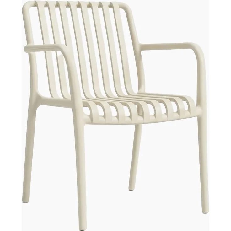 KAWOLA Gartenstuhl MIAVA Outdoor stapelbar Kunststoff cremefarben 81 x 57 x 56 cm – Bild 3