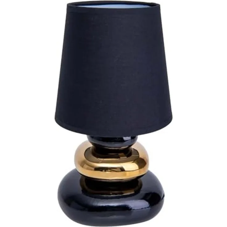 Tischlampe Wohnzimmer Tischleuchte Schlafzimmer Keramik Stoff Schwarz 3045358