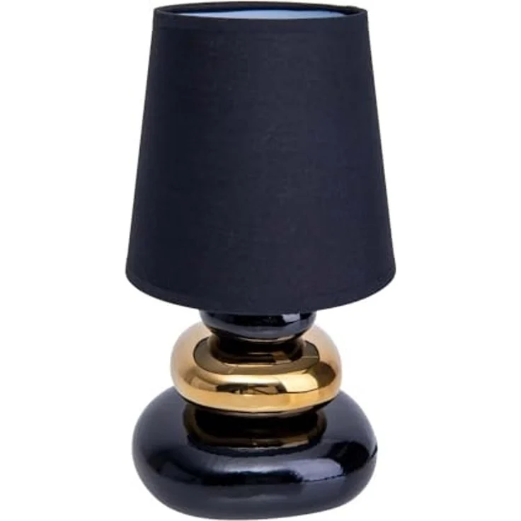 Tischlampe Wohnzimmer Tischleuchte Schlafzimmer Keramik Stoff Schwarz 3045358 – Bild 1