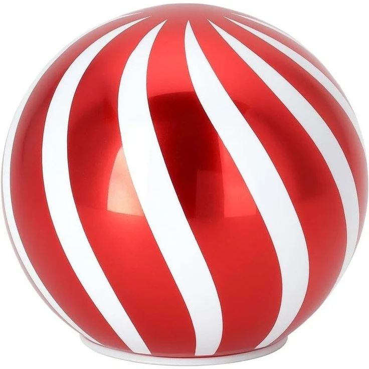 mucHome LED Kugelleuchte Deko Kugel LED Licht rot/weiß Weihnachtskugel 10cm, mit 8 LEDs – Bild 1