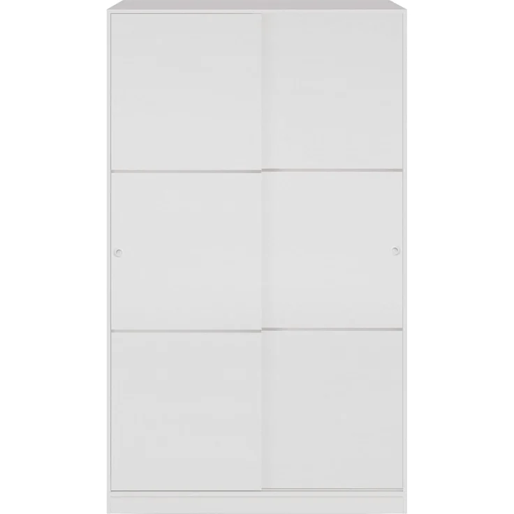 Habitdesign Kleiderschrank mit 2 Schiebetüren, Kleiderstange und Regalen, Schlafzimmerschrank, Modell Top 120, Hochglanz-Finish, Maße: 120 cm (L) x 200 cm (H) x 50 cm (T) – Bild 4