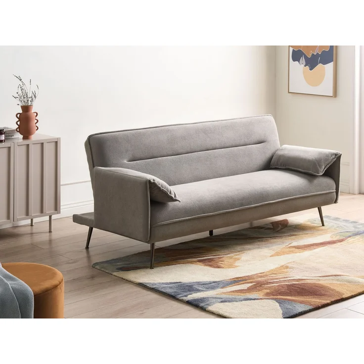 Schlafsofa 3-Sitzer VAYLA Stoff Grau – Bild 3