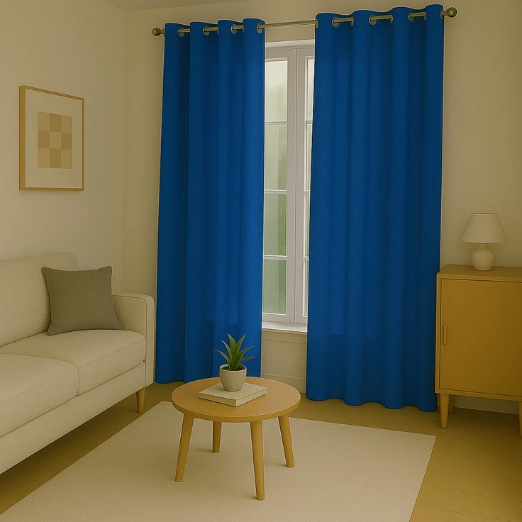 Gardine mit Ösen *** x *** cm ( Breite x Länge ) in ***, blickdichter Vorhang, Ösenvorhang in vielen Variationen 140x175 cm Blau – Bild 5