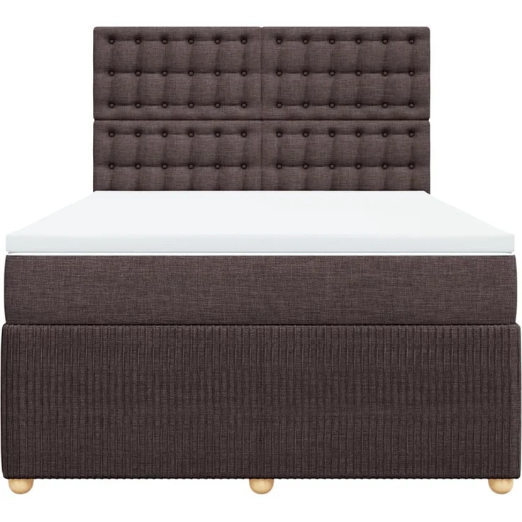 vidaXL Boxspringbett mit Matratze Dunkelbraun 140x190 cm Stoff 3294368 – Bild 6