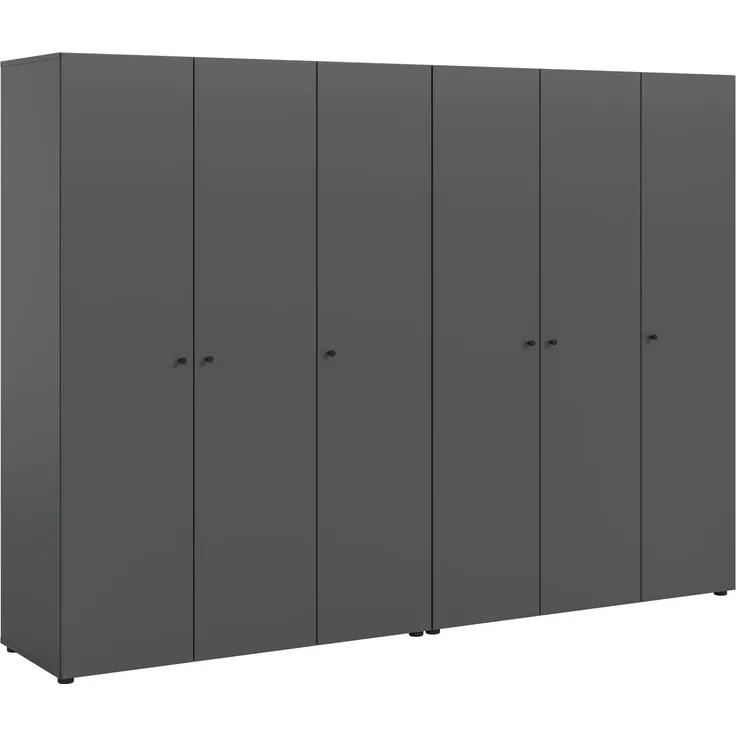 Kleiderschrankkombination (B/H/T: 240x176x51 cm) in anthrazit Nachbildung