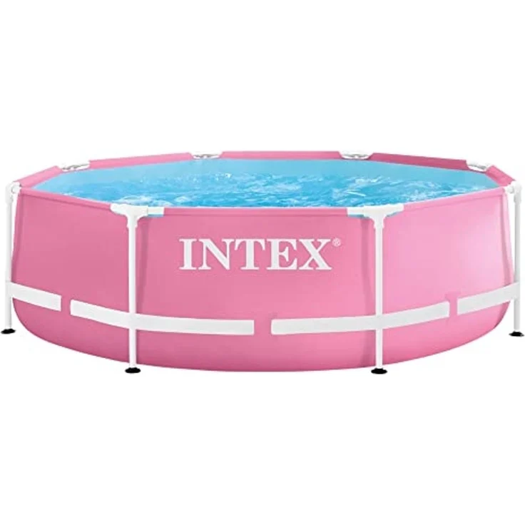 Intex 28290NP – Aufstellpool Metal Frame Rund, 2483 L, Stahl und PVC, Rosa, 244x76 cm – Bild 1