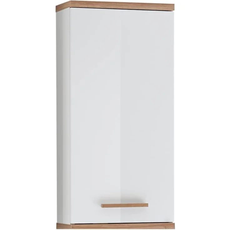 Wandschrank Norden / Noventa , Holz, Holzwerkstoff , Weiß, Holzfarben , 36.00 x 75.00 x 21.00 cm – Bild 4
