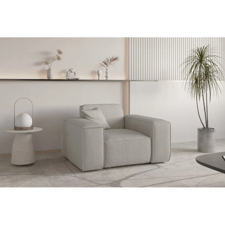 Sessel Designersessel CELES PREMIUM in Stoff Scala Sandgrau – Bild 1
