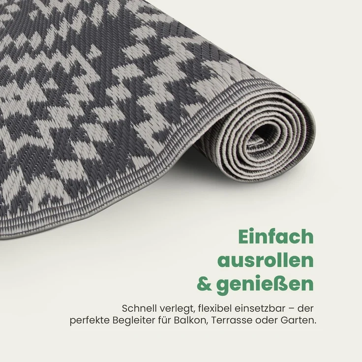 Bestlivings Outdoor Teppich Wetterfest und UV-Beständig ( 120x180cm / Karo ) Teppich aus Kunststoff für Garten, Balkon, Terrasse - Outdoorteppich – Bild 7