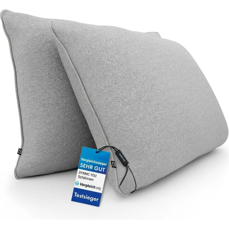 DYNMC you Sofakissen mit Füllung und Bezug - 2er Set mit Viel Füllung, Rückenkissen mit Baumwoll-Bezug - Bequeme Dekokissen