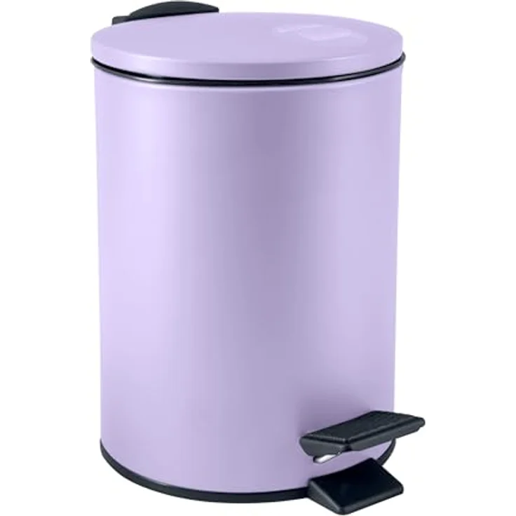 Spirella Adelar Treteimer – Mattstahl – Geräuschloser Schließmechanismus – Anti-Fingerabdruck-Beschichtung – Modernes und elegantes Design – Mattlavendel – 3 l – Bild 1