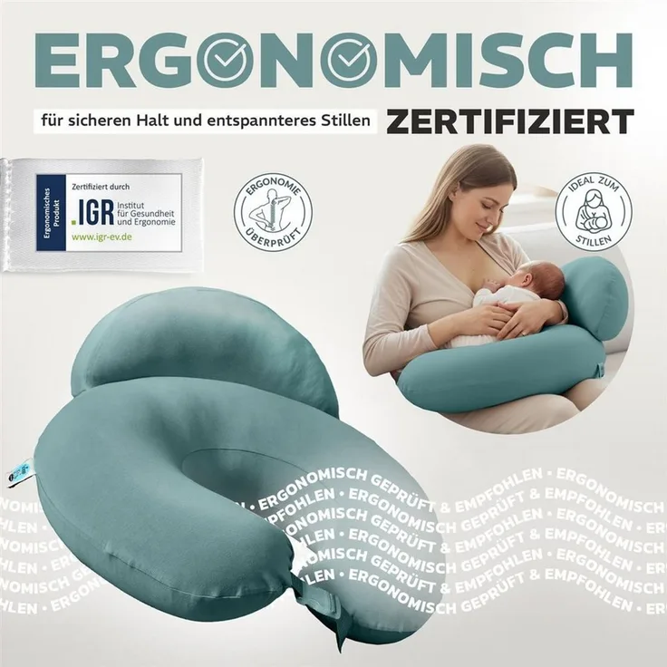 SEI Design Stillkissen Stillkissen mit verstellbarem Hüftgurt, entlastet Schultern und Nacken, mit Sicherheitsgurt, zusätzliches Kissen als Barriere