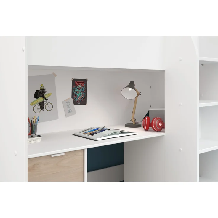 Parisot Hochbett Tom mit Schreibtisch, Schubkästen & Schrank – Bild 4