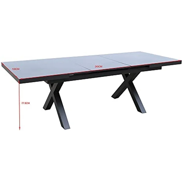 RED DECO gartentisch, Hartglas Aluminium, grau, one Size – Bild 6