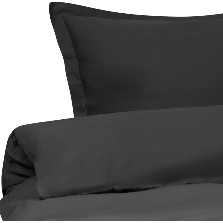 Bettwäsche-Set PARKROSE Baumwollsatin 220 x 240 cm Schwarz