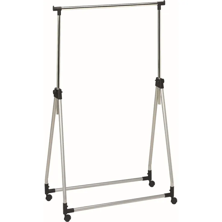 HAKU Möbel Rollgarderobe, Stahl, alu, B 89 x T 47 x H 100-165 cm