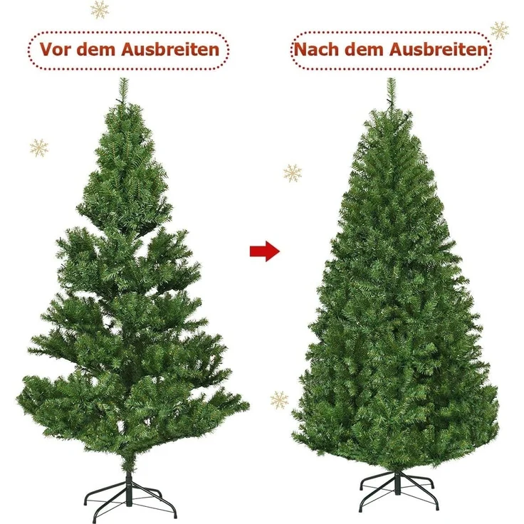 COSTWAY Künstlicher Weihnachtsbaum, 1570 Zweige, 500 LEDs mit 11 Modi – Bild 6