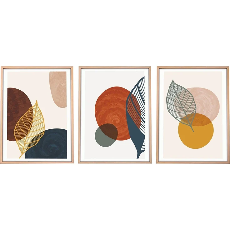 Wallity Dekoratives gerahmtes MDF-Gemälde (3-teilig), Mehrfarbig, 70 x 50 cm – Bild 7