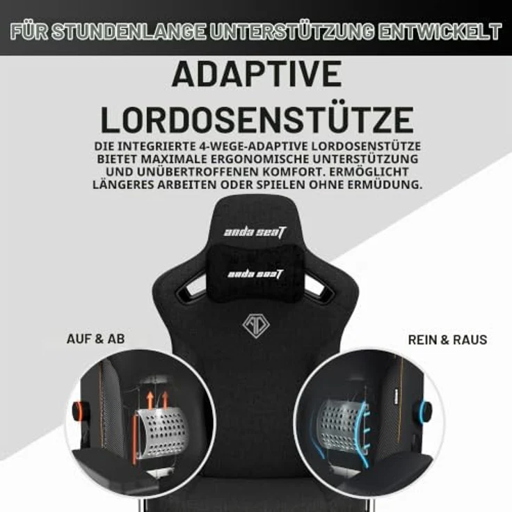 Anda Seat AD12YDC-XL-01-B-CF Gepolsterter Sitz Gepolsterte Rückenlehne Schwarz Schwarz Stoff Stoff – Bild 7