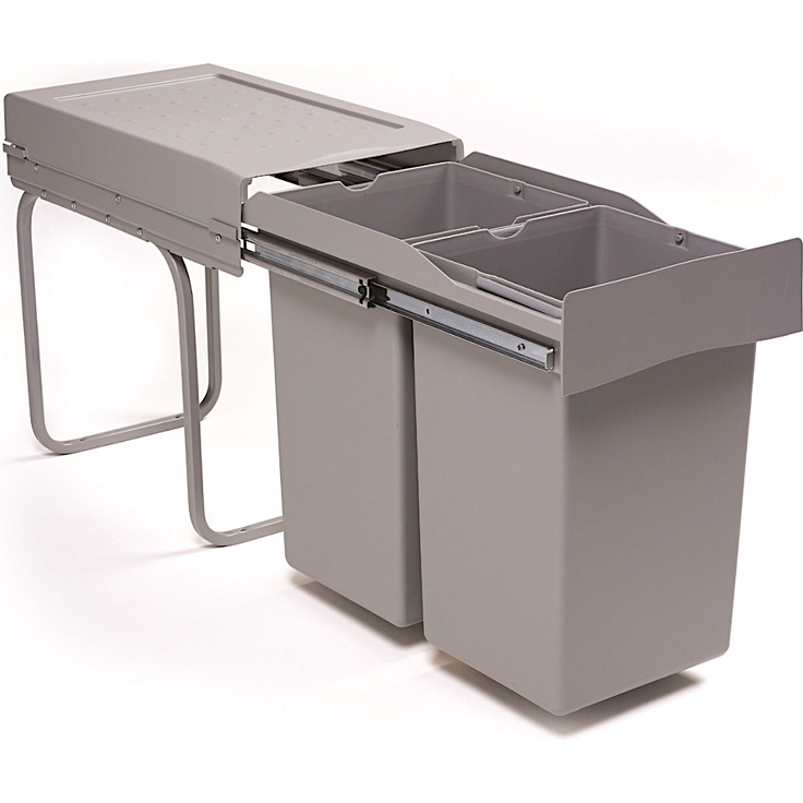 Victory Abfallsammler 72223060 Double Man Deluxe 28 Liter hellgrau