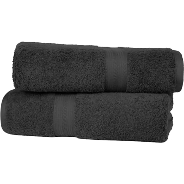 Amazon Basics Badetuch Set, 100 % Baumwolle, 70 x 140 cm, 2 Stück, maschinenwaschbar, saugfähig – Bild 1