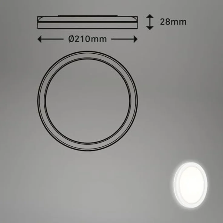 BRILONER LED Wandlampe, flach mit indirektem Licht, IP44 Außenleuchte, 21x2,8 cm, Weiß, 1200 Lumen, 4000K – Bild 3