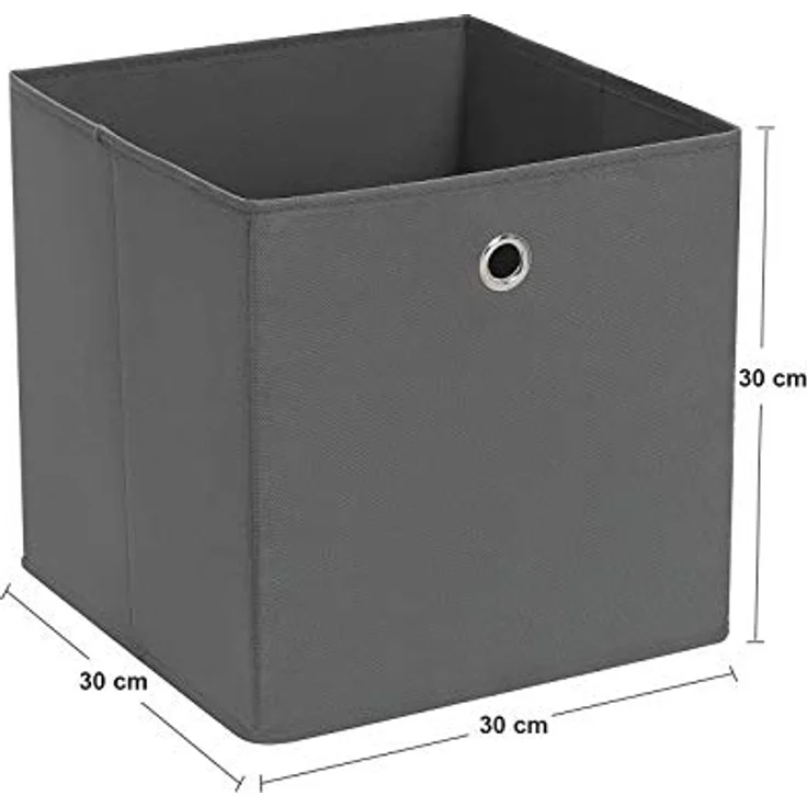 Songmics Aufbewahrungsboxen, 6er Set, Stoffboxen, Faltboxen aus Vliesstoff, Würfel, Aufbewahrungskörbe, für Spielzeug und Kleidung, grau RFB02G-3 – Bild 6