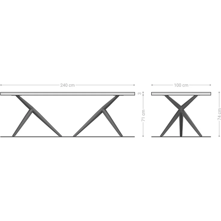 Esstisch Edge 240x100 Akazie Natur Estelar rund Edelstahl Live-Edge – Bild 7